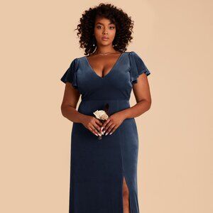 Birdy Grey Hannah Velvet Dress - Storm Blue x 1 XL / STORM BLUE